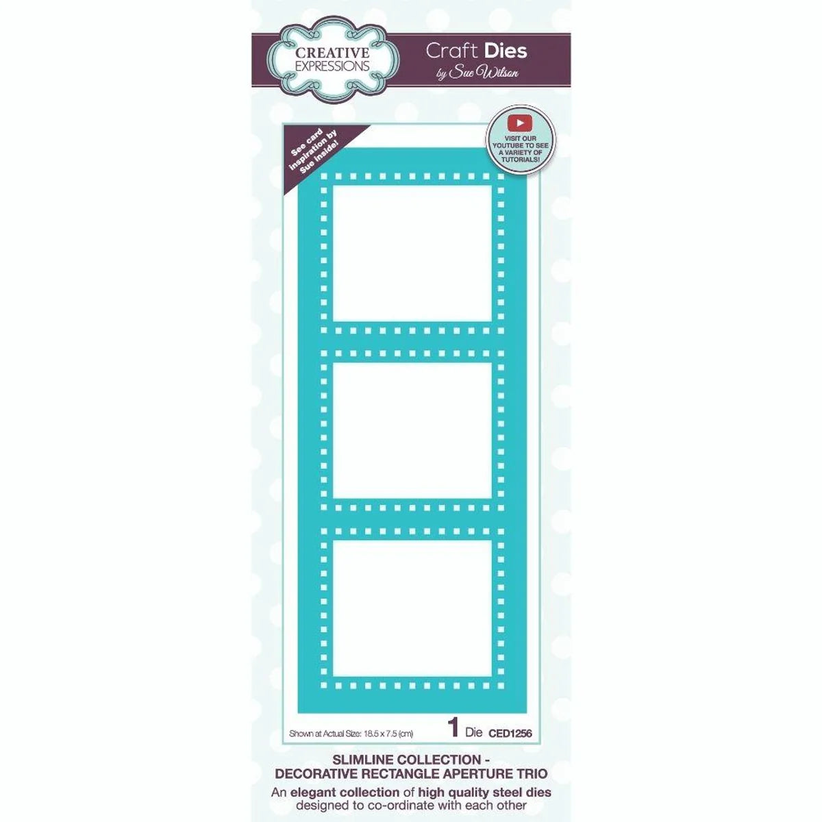 Slimline Collection Decorative Rectangle Aperture Trio Die Creative Expressions Craft Dies By Sue Wilson Slimline