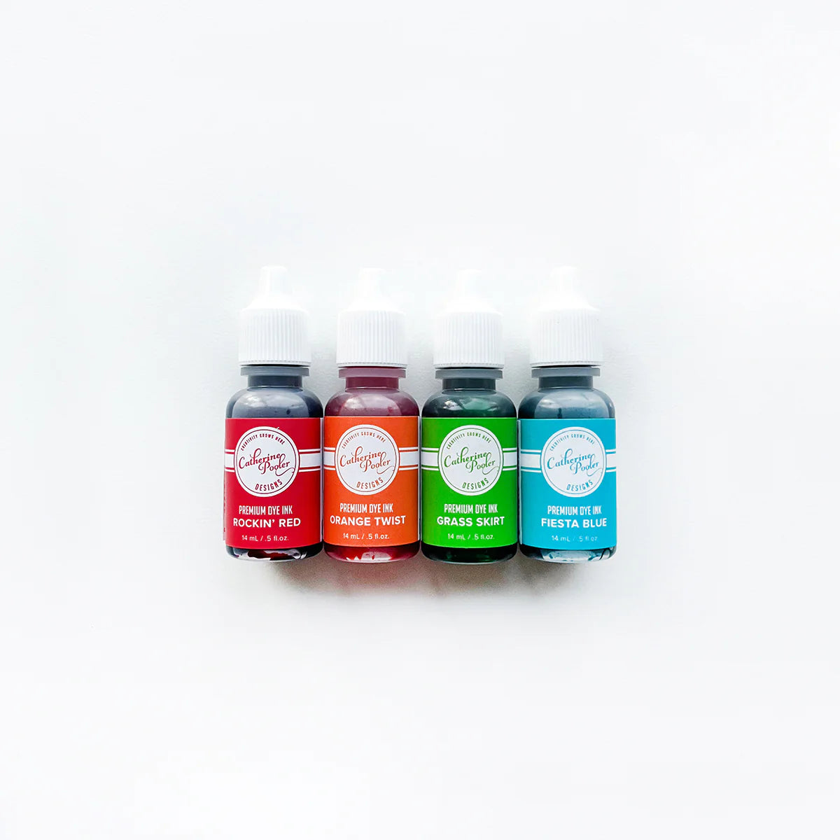 Foundations Ink Refills Reinker Set Catherine Pooler Inks Rockin Red Orange Twist Grass Skirt Fiesta Blue