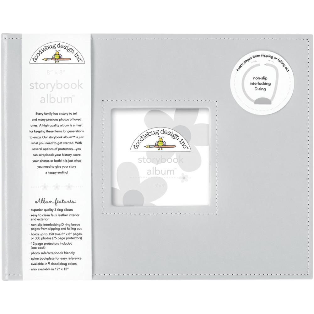 Doodlebug Storybook D-Ring Binder Scrapbook Album 8"x 8" (Choose your Color)