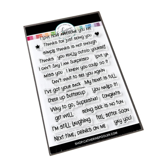 Just Right Sentiments Stamp Set  by Catherine Pooler