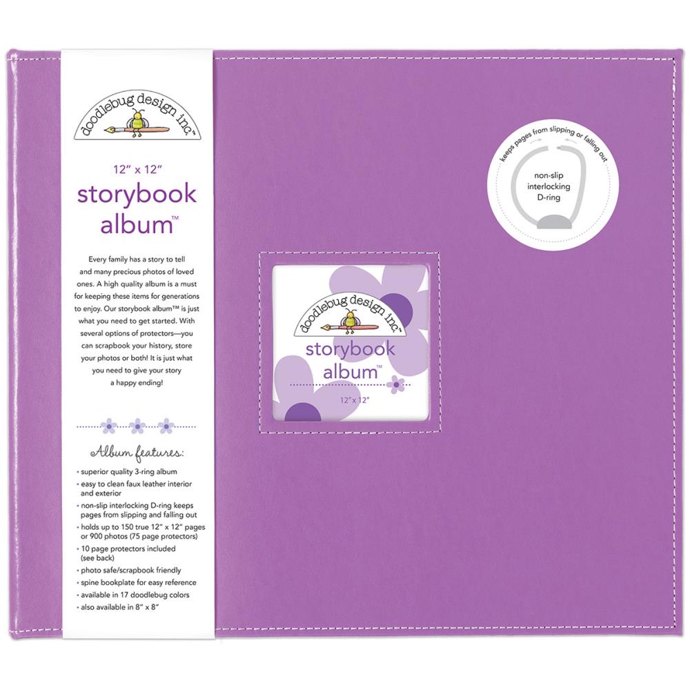 Doodlebug Storybook D-Ring Binder Scrapbook Album 12"X12" (Choose your Color)