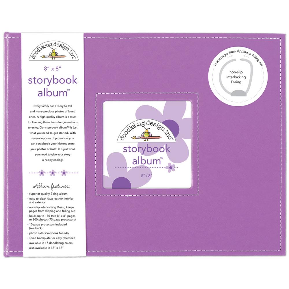 Doodlebug Storybook D-Ring Binder Scrapbook Album 8"x 8" (Choose your Color)