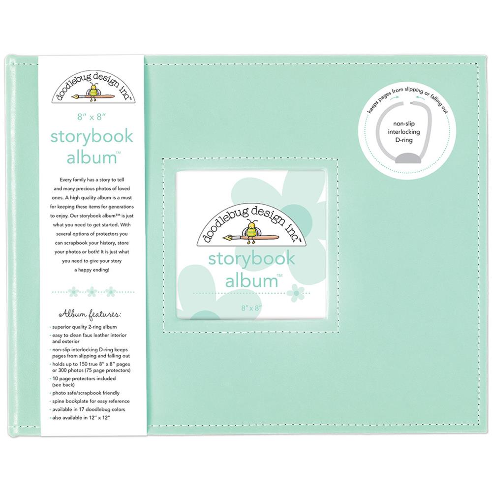 Doodlebug Storybook D-Ring Binder Scrapbook Album 8"x 8" (Choose your Color)