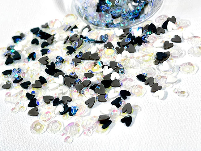 Neutral Black Brown and White Hearts Embellishments by Picket Fence Studios