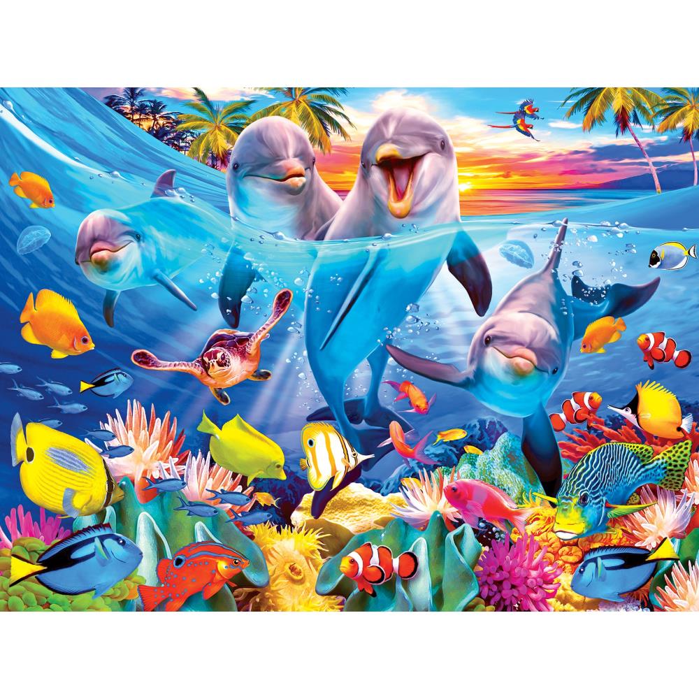 Playful Dolphins 350 Piece Jigsaw Puzzle