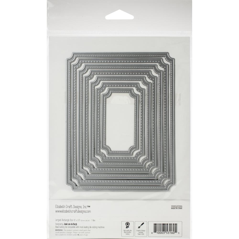 Stitched Indented Rectangle Metal Die Set - Elizabeth Craft Designs