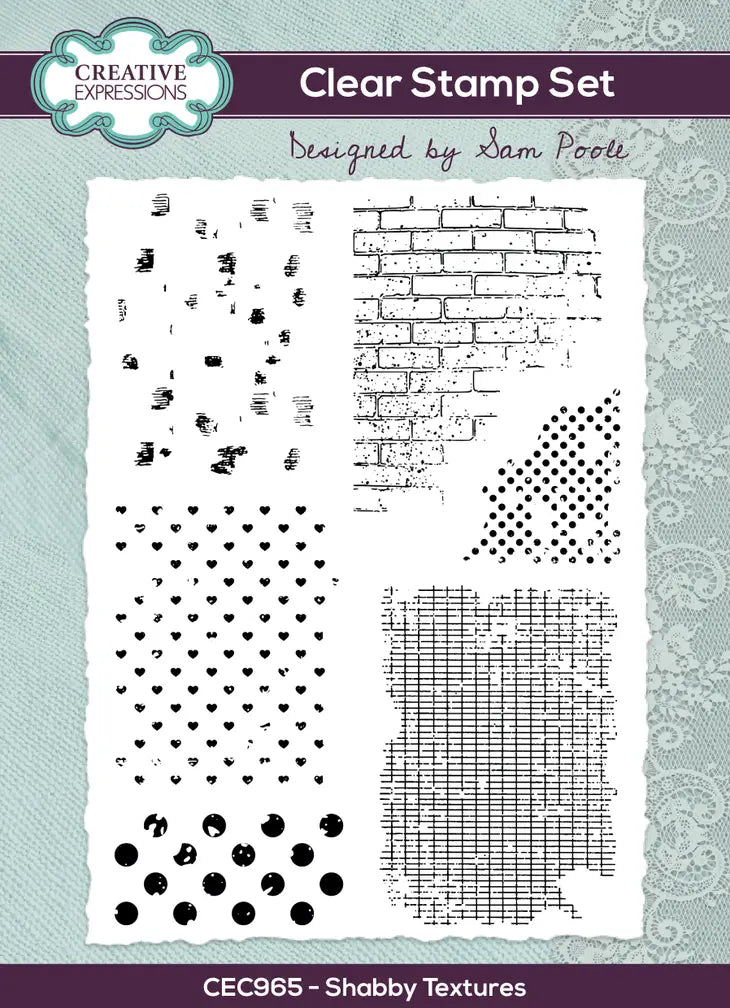Creative Expressions Shabby Textures Clear Stamps Cling Mount