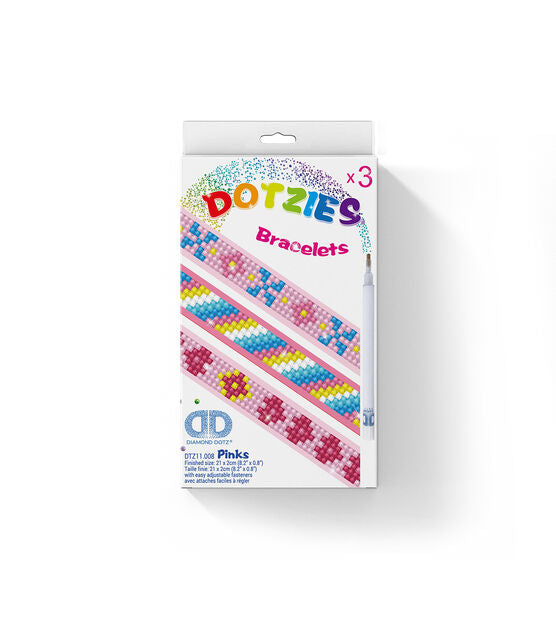 Shades of Pink Dotzies Bracelets by Diamond Dotz