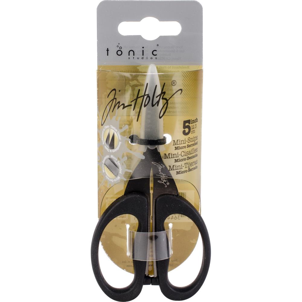 Tim Holtz Non-Stick Titanium Micro Serrated Mini Snips 5"
