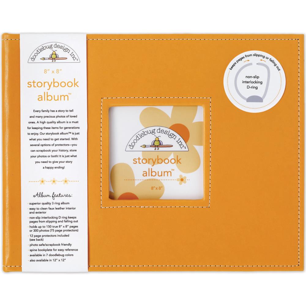 Doodlebug Storybook D-Ring Binder Scrapbook Album 8"x 8" (Choose your Color)