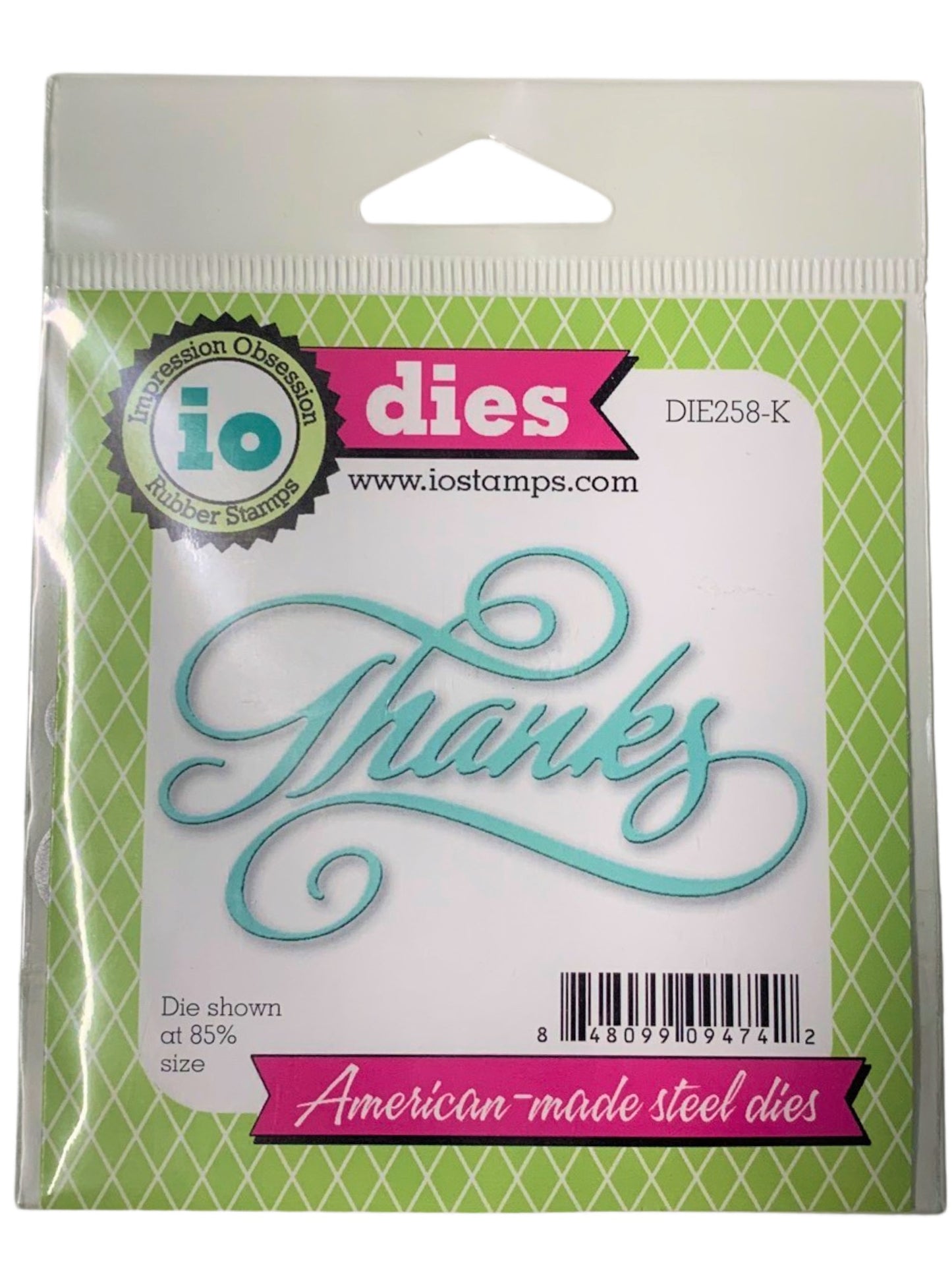 Thanks Script Craft Word Die by Impression Obsession