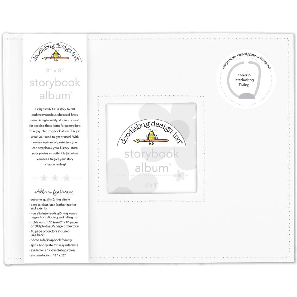 Doodlebug Storybook D-Ring Binder Scrapbook Album 8"x 8" (Choose your Color)