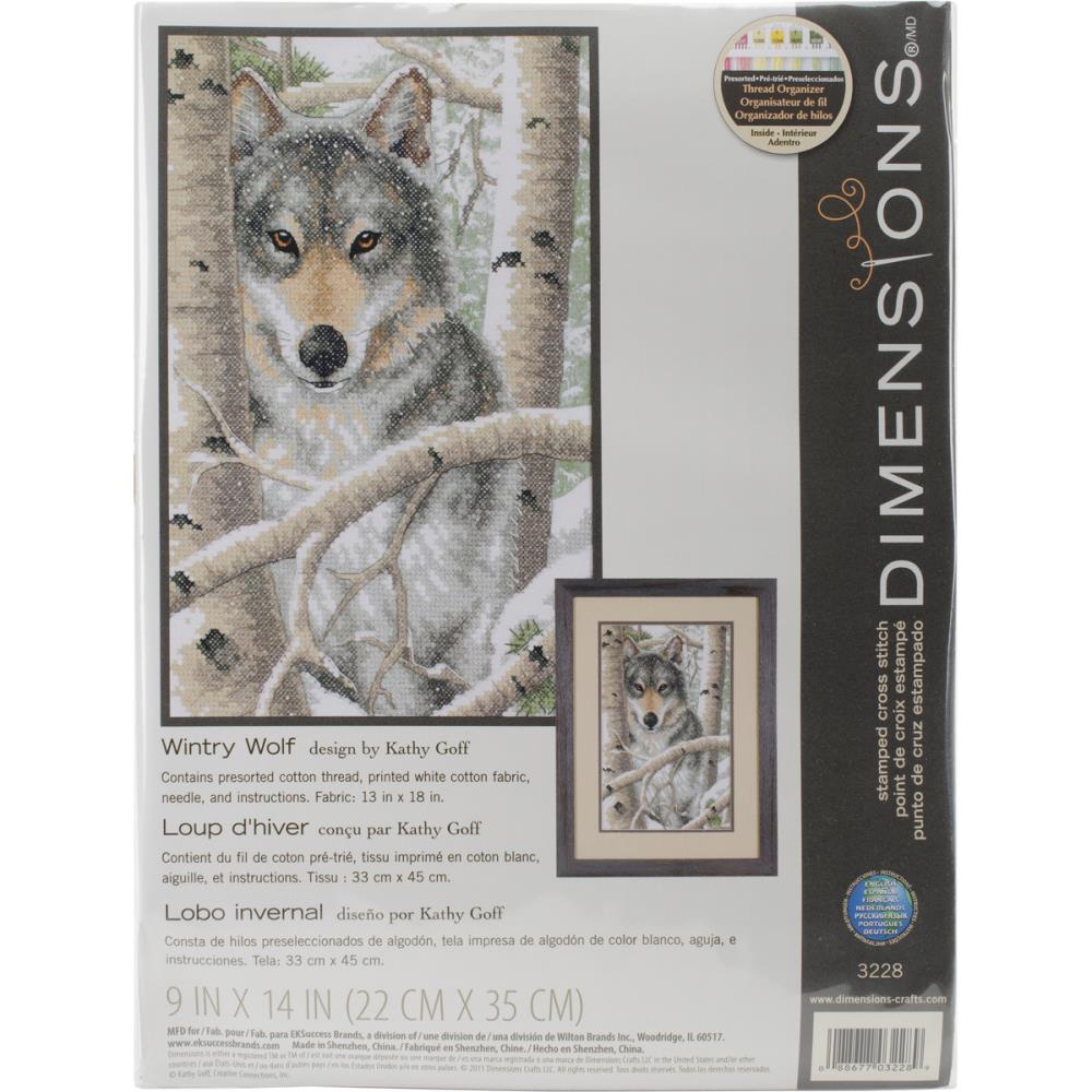 Wintry Wolf Cross Stitch Kit - Dimesnsions