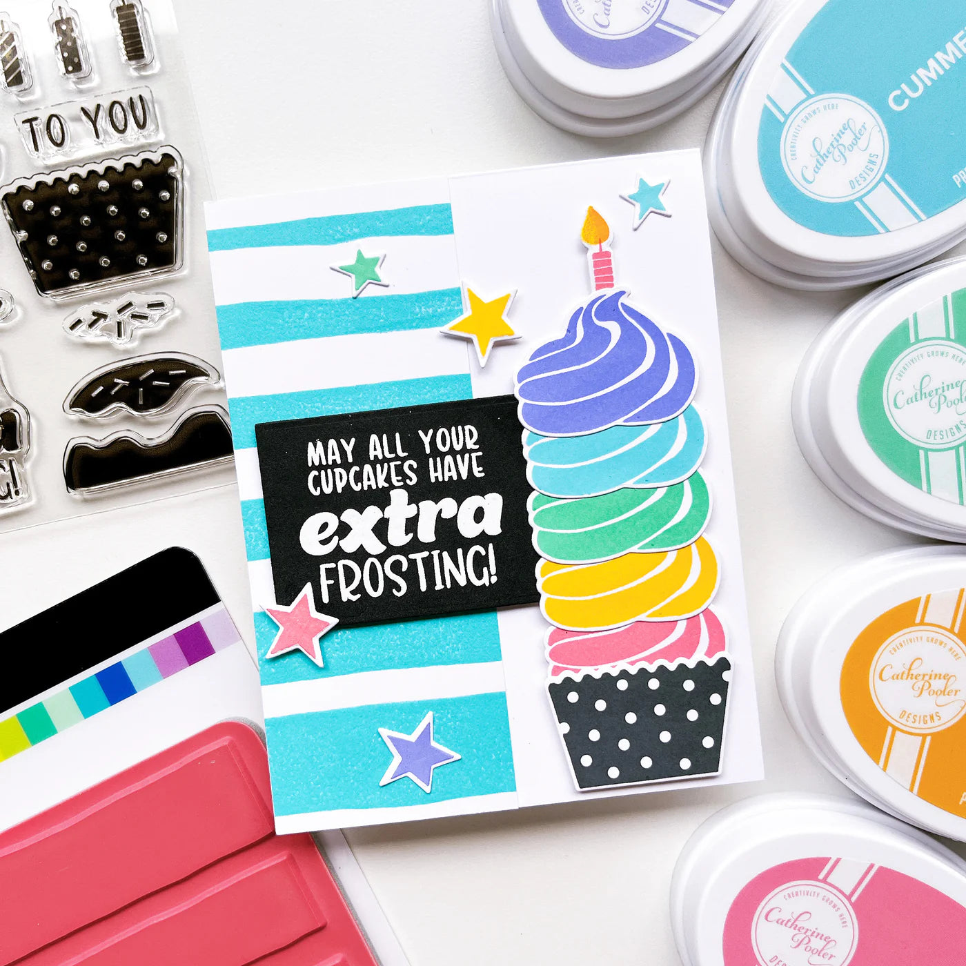 Wonky Stripe Background Stamp - Catherine Pooler Designs