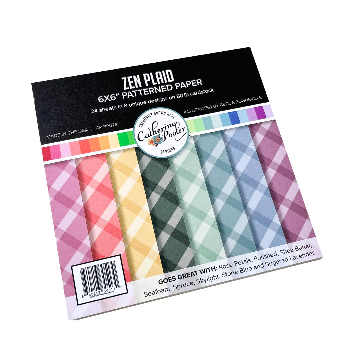 Zen Plaid Plaid Patterned Paper Pad 6x6 Catherine Pooler Designs This