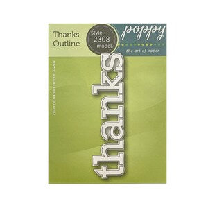 Poppystamps Thanks Outline Craft Die Set Large
