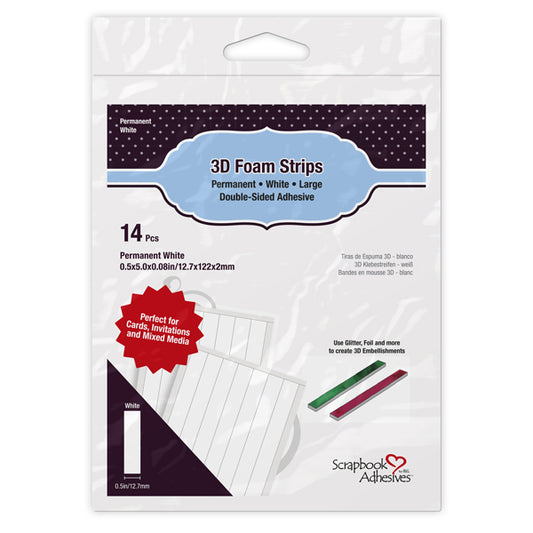 Scrapbook Adhesives 3D Foam Strips Large White