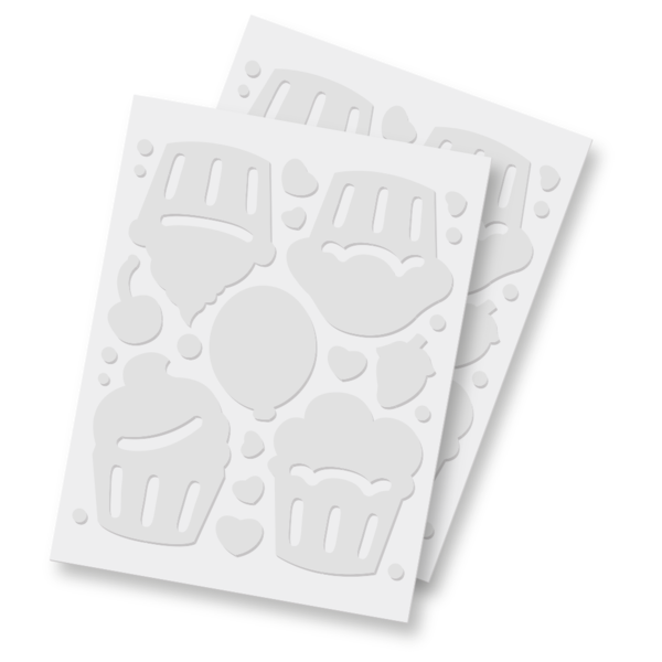 Scrapbook Adhesives 3D White  Foam Cupcakes Limited Edition