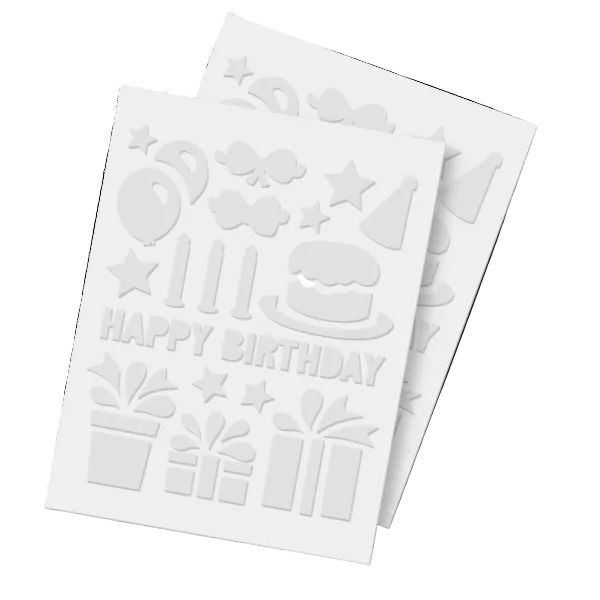 Scrapbook Adhesives 3D White  Foam Party Shapes Limited Edition