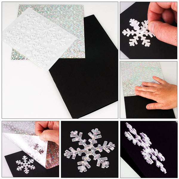 Scrapbook Adhesives 3D White  Foam Snowflakes Limited Edition
