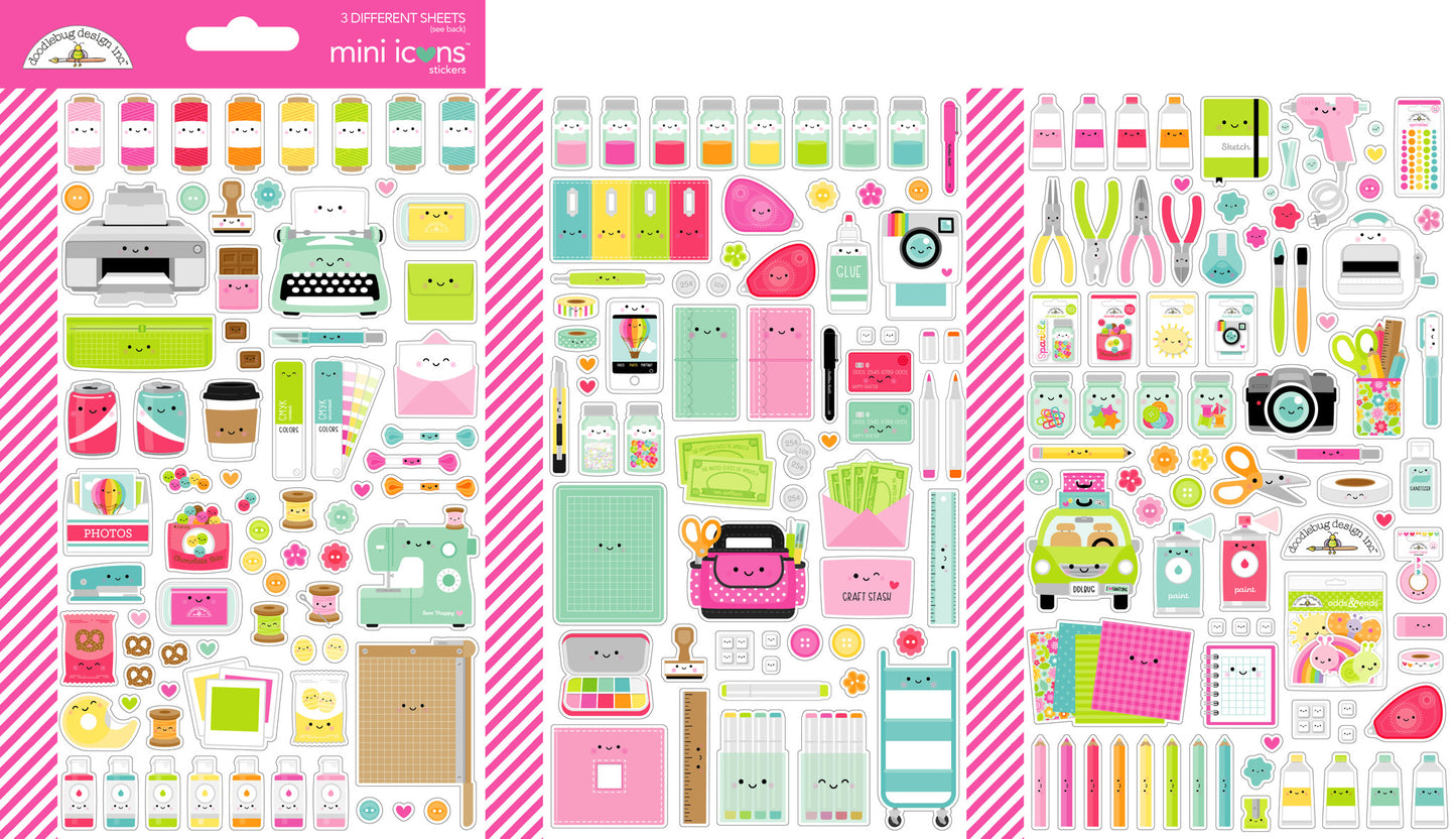 Cute and Crafty Mini Icons Sticker Sheets