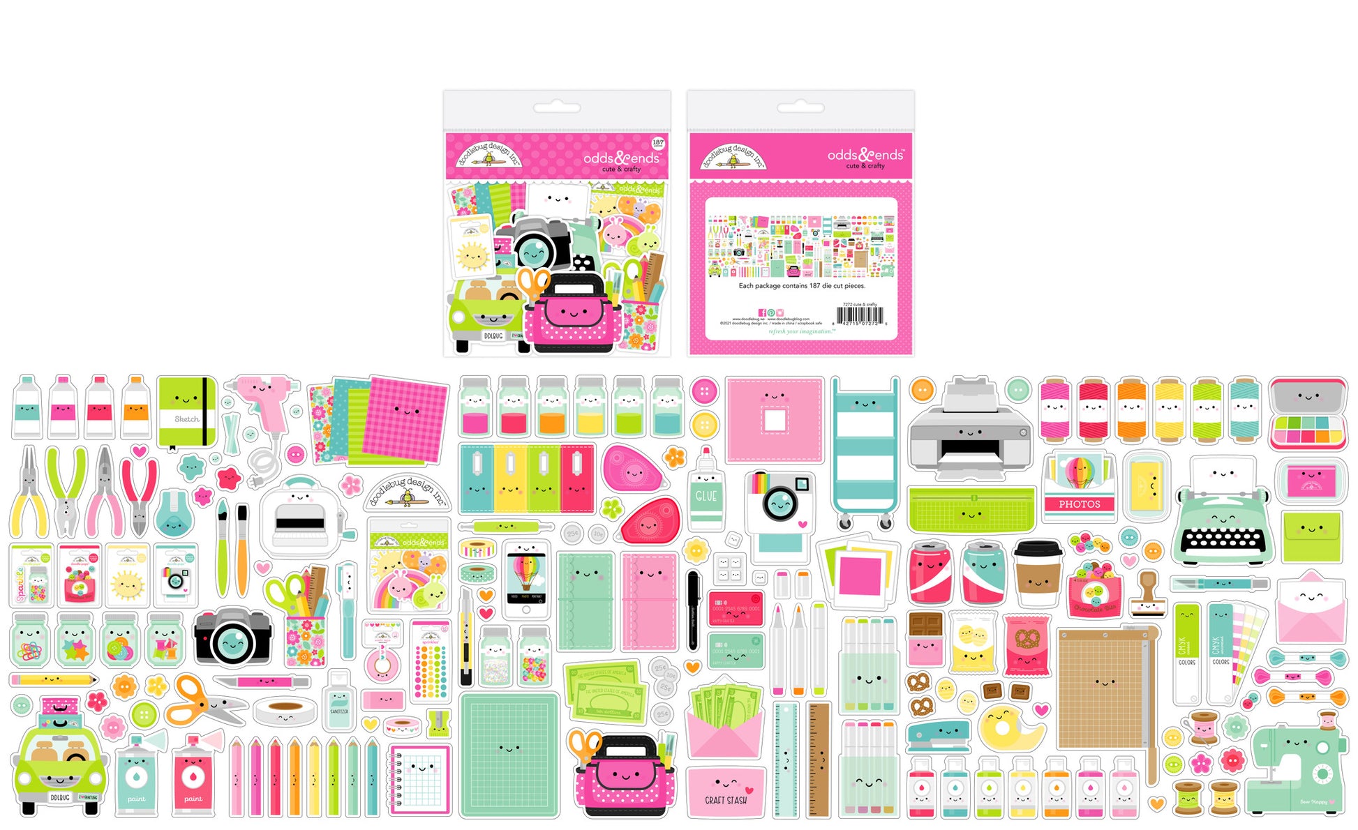 Doodlebug Cute and Crafty Odds and  Ends Cardstock ieces