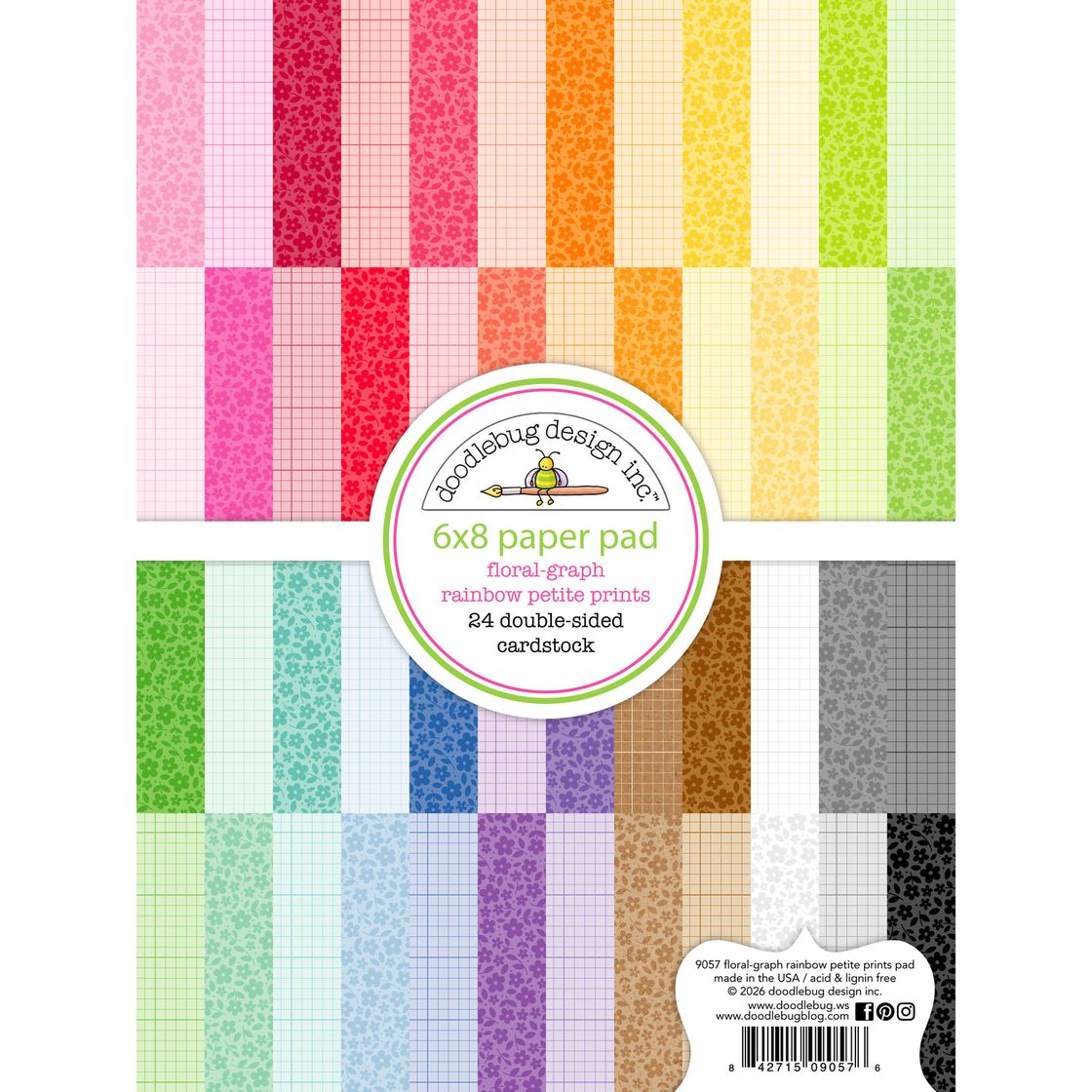 Floral Graph 6x8 Pattern Paper Pad Doodlebug Design