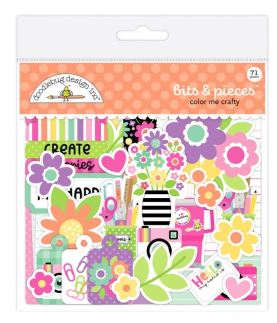 Doodlebug Design - Color Me Crafy Bits and Pieces Die Cuts Ephemera