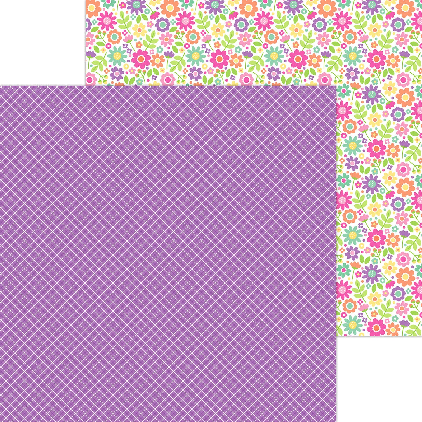 Plaid Its Purple 12x12 Double sided cardstock by Doodlebug Color Me Crafty