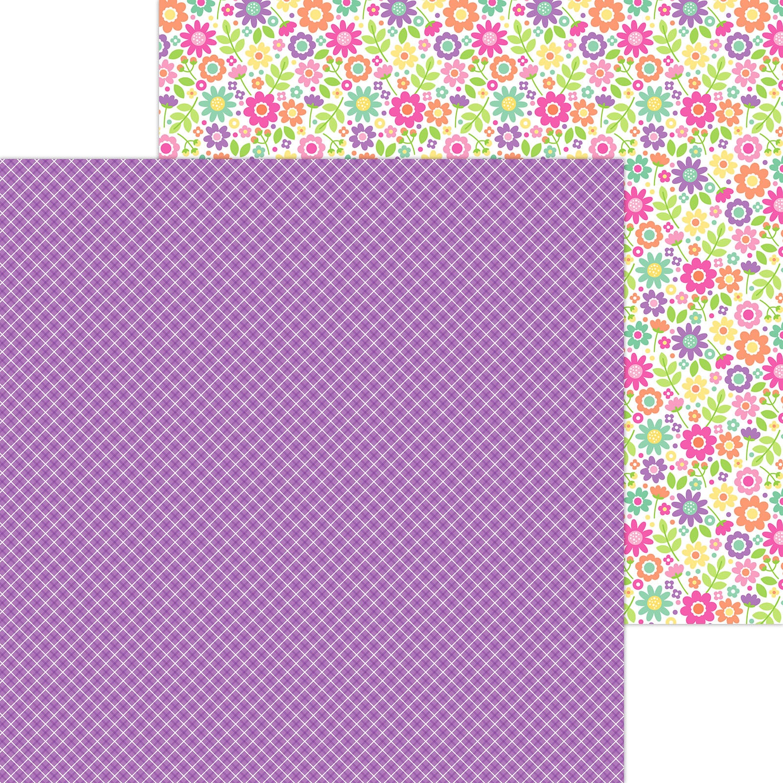 Plaid Its Purple 12x12 Double sided cardstock by Doodlebug Color Me Crafty