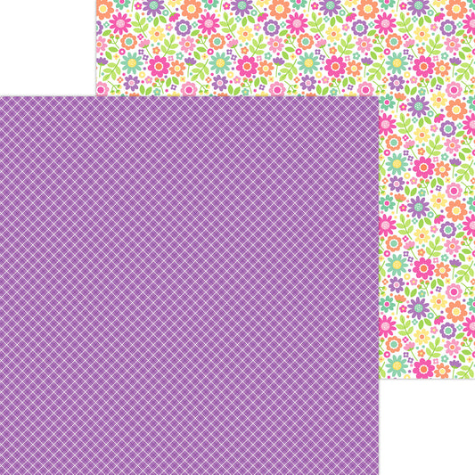 Plaid Its Purple 12x12 Double sided cardstock by Doodlebug Color Me Crafty