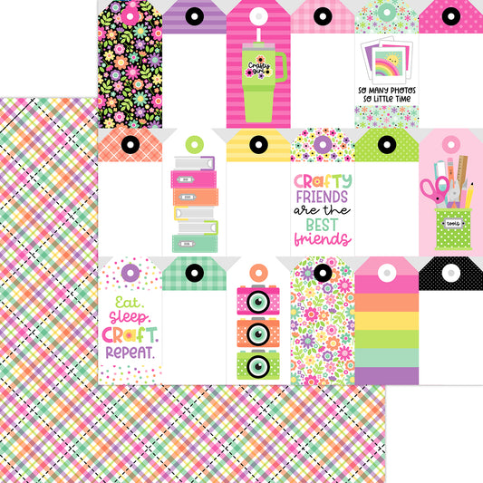 Perfectly Plaid Double Sided Paper 12x12 Color Me Crafty Doodlebug Design