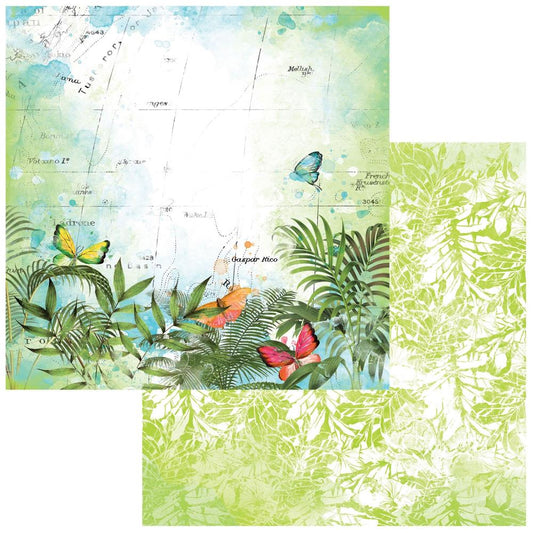 Abask in Paradise Vintage Artistry Sunburst -12x12 Cardstock Scrapbook Paper - 49 and Market