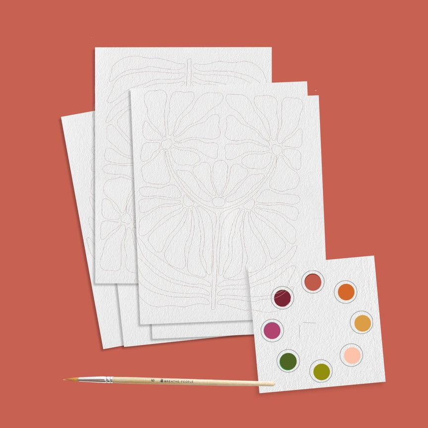 All in One Watercolor Prints/ Postcards : Abstract Flowers - by Breathe People