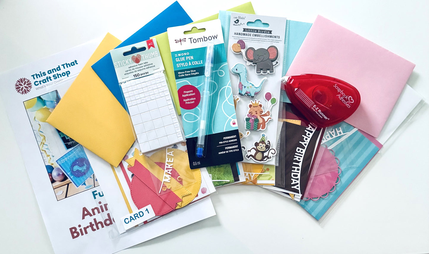 Animal Party Birthday Card Kit - Limited Edition Exclusive - Beginner Level