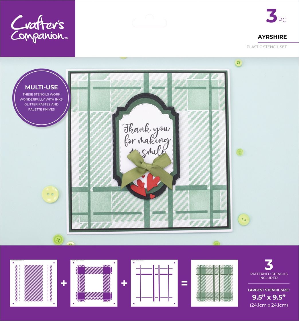 Ayrshire Plaid Builder Stemcil Set  by Crafters Companion