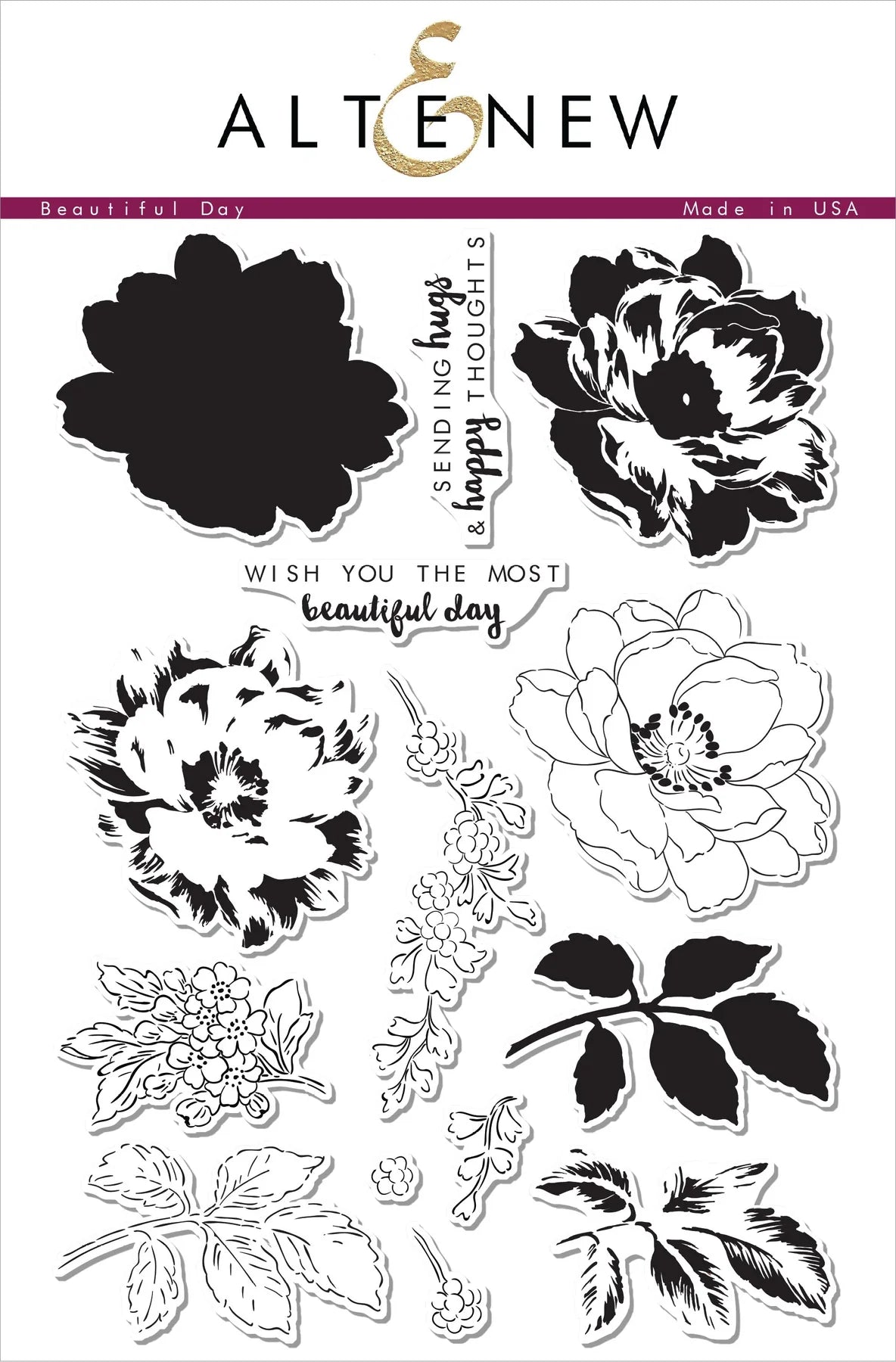 Altenew - Beautiful Day Floral Bundle Stamp Set and Die Set Bundle
