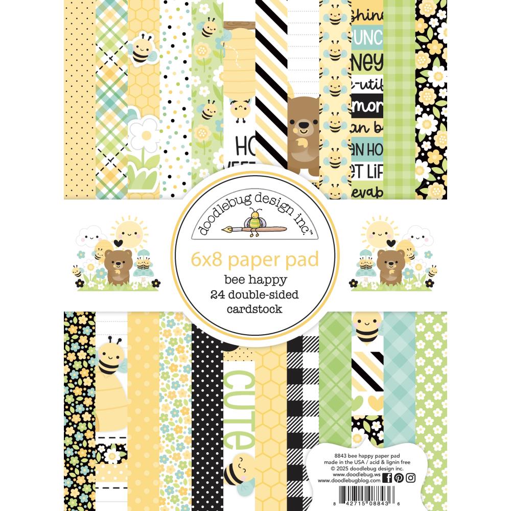 Doodlebug Bee Happy 6x8 Double Sided Paper Pad