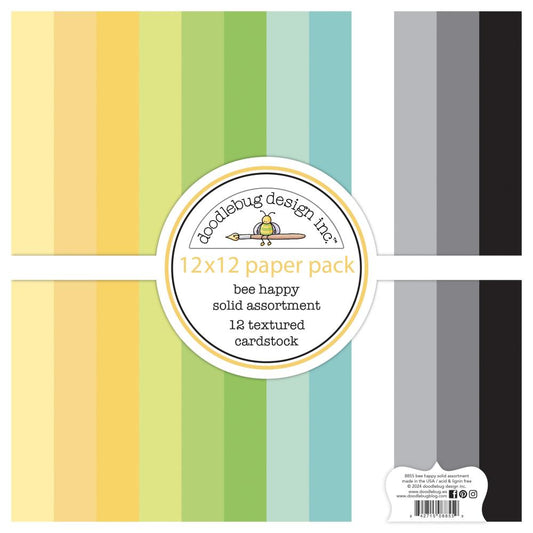 Bee Happy Doodlebug Textured Cardstock Pack