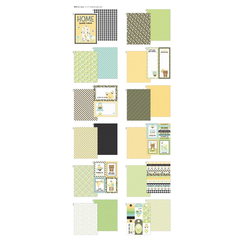 Doodlebug Bee Happy Double Sided 6x8 Pattern Paper Pad