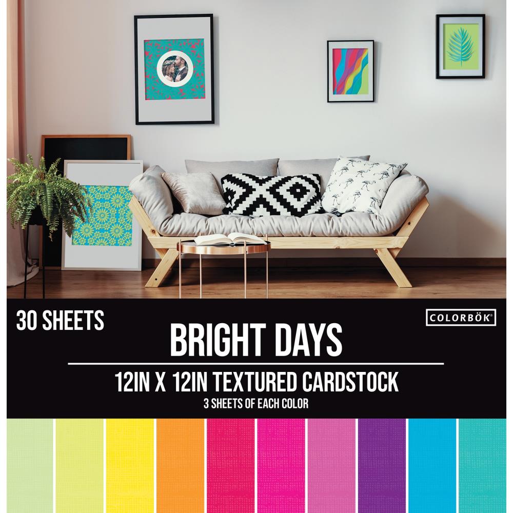Bright Days Colorbok Textured Cardstock Pack 12x12