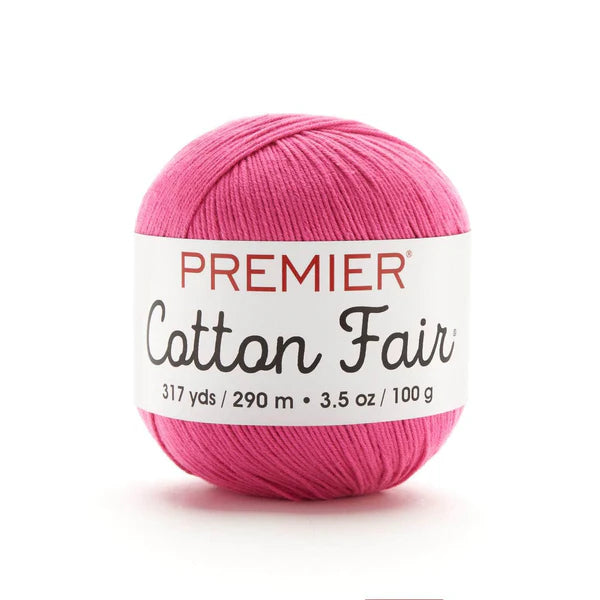 Bright Pink Premier Cotton Fair Yarn - 3 Pack