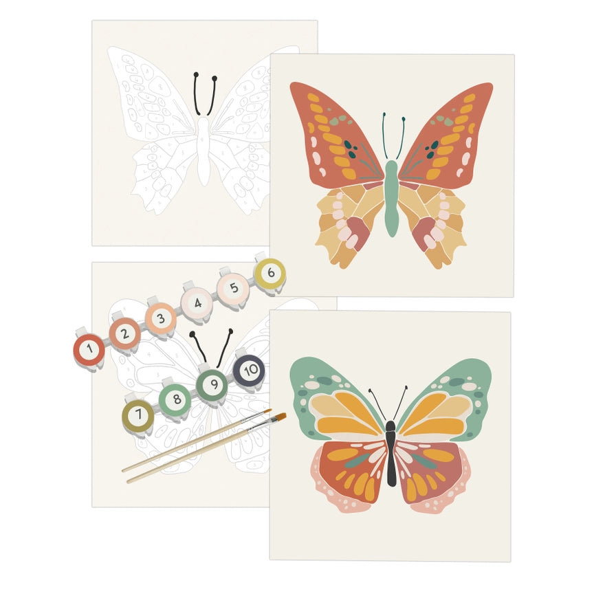Butterflies Paint By Number Kit + Easel For Kids - by Breate People