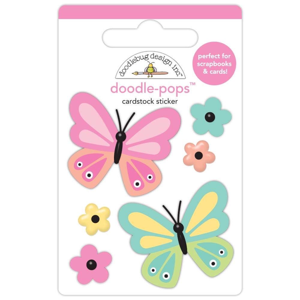Butterfly Kisses Doodle Pops Stickers 3D