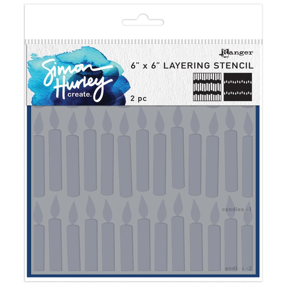 Simon Hurley Create - Birthday Candles - Layering Stencil 6x6