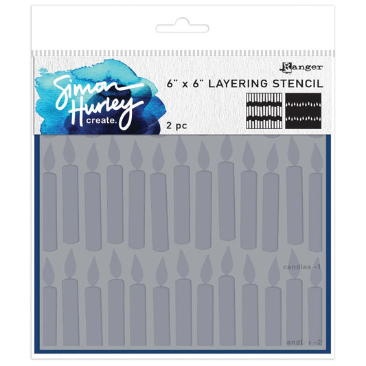 Simon Hurley Create - Birthday Candles - Layering Stencil 6x6