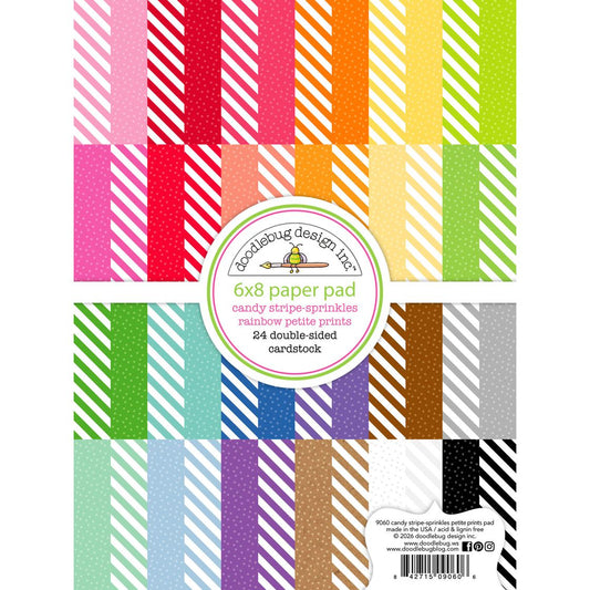 Candy Stripe - Sprinkles Double Sided 6 x8 Paper Pad  - Doodlebug Design
