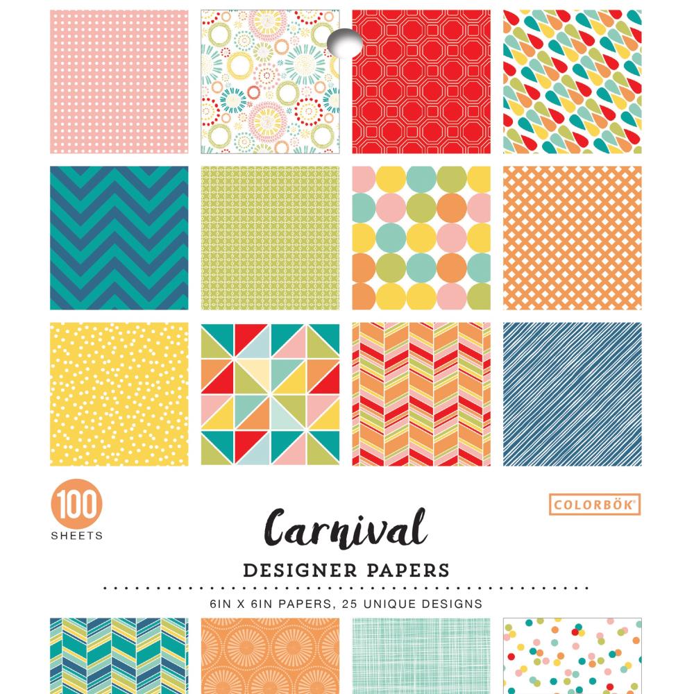 Carnival Colorbok Single Sided Sided 6x6 Pattern Paper Pad 100/pkg