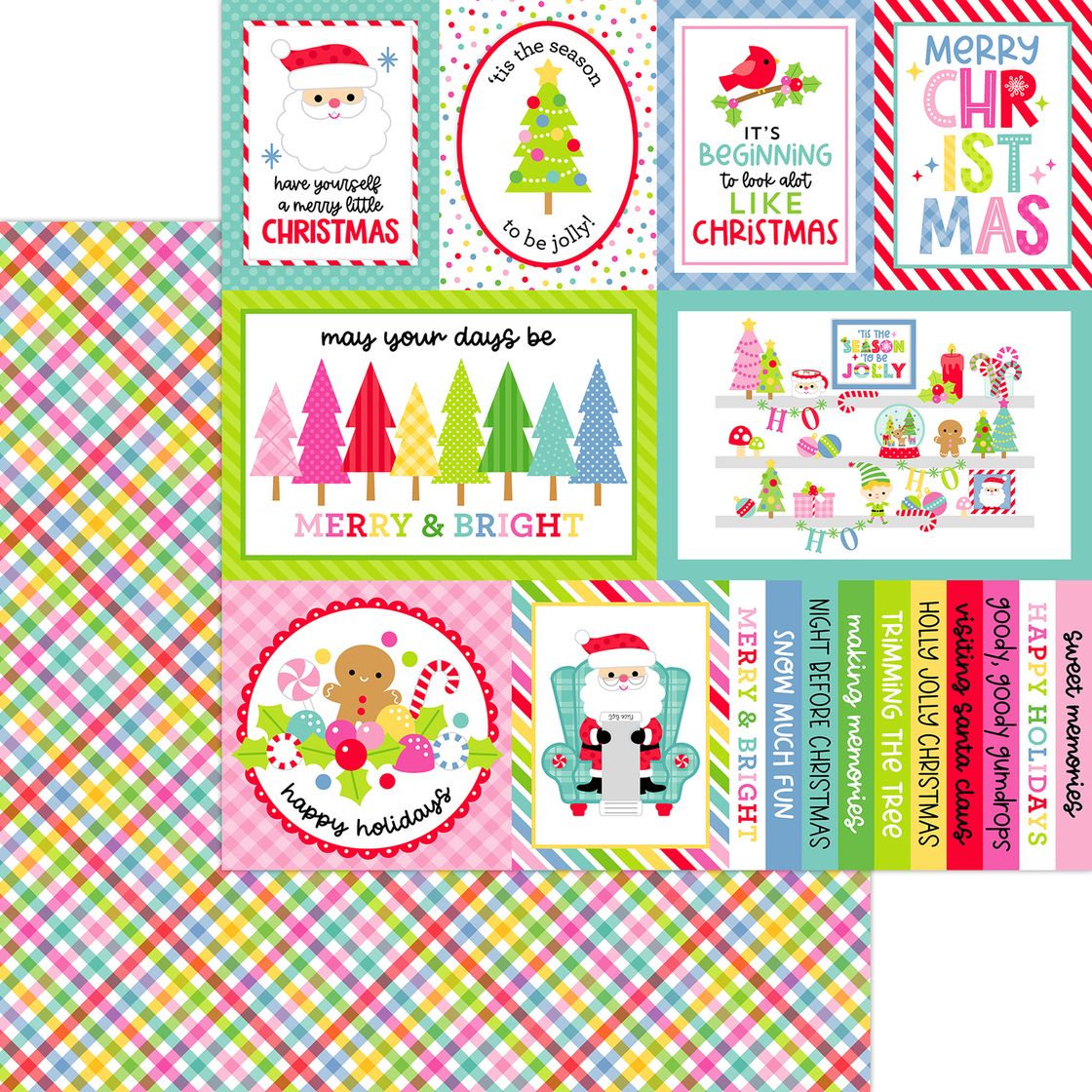 Check the Halls Oh What Fun 12x12 pattern cardstock Doodlebug Designs