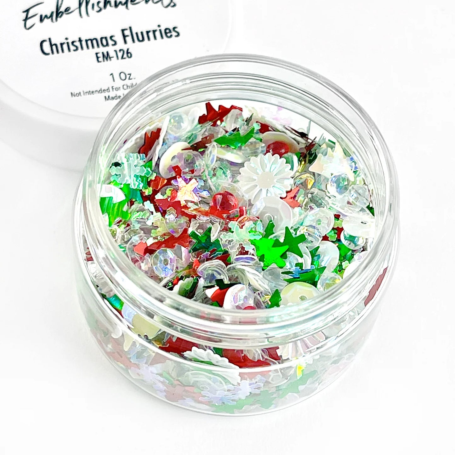 Christmas Flurries Embellishment Jars by Picket Fence Studios